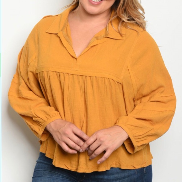 Sale! Mustard Blouse - Picture 1 of 6